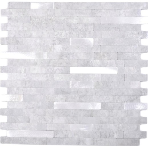 Vinyle composite aspect pierre Cement grey/Silver Mosaïque murale Carrelage cuisine salle de bain MOS200-4GS_f