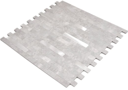 Vinyle composite aspect pierre Cement grey/Silver Mosaïque murale Carrelage cuisine salle de bain MOS200-4GS_f