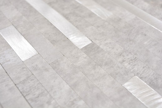 Vinyle composite aspect pierre Cement grey/Silver Mosaïque murale Carrelage cuisine salle de bain MOS200-4GS_f