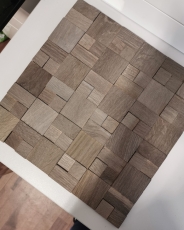 Mosaïque de bois Panneau de bois Parement noisette 3D autocollant mur cuisine carrelage MOS170-22G_f