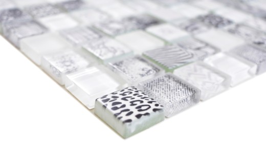 Carré Crystal mix super blanc Carreau de mosaïque murale Carrelage cuisine douche bain MOS74-0203_f