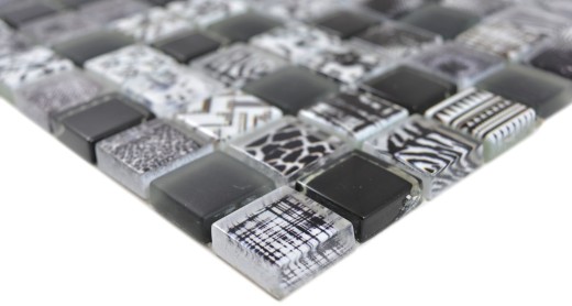 Carré Crystal mix black Carreau de mosaïque murale Carrelage cuisine douche salle de bain MOS74-0322_f