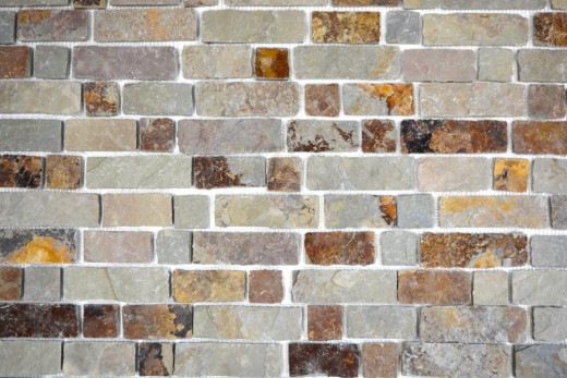 Ardoise Mosaïque Pierre naturelle Brick brun rouille Miroir Mosaïque Tapis Mosaïque Plaque anti-éclaboussures - MOS34-1204