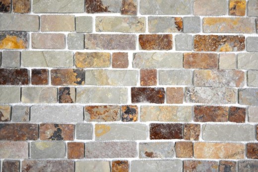 Ardoise Mosaïque Pierre naturelle Brick brun rouille Miroir Mosaïque Tapis Mosaïque Plaque anti-éclaboussures - MOS34-1204