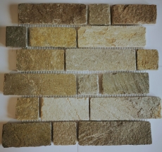 Ardoise Carreau Mosaïque Pierre naturelle Brick beige clair Carrelage Mosaïque Carreau anti-éclaboussures Cuisine - MOS34-1202