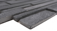 Ardoise Carreau de mosaïque Pierre naturelle Brick anthracite noir Tapis de mosaïque Protection contre les éclaboussures Brique de parement mural - MOS34-0206