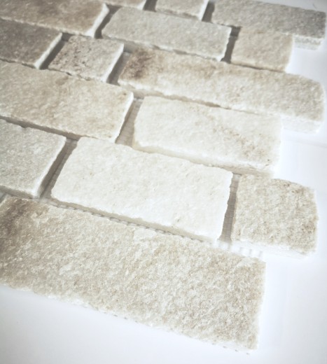 Mosaïque Ardoise Pierre naturelle Brick blanc MOS34-0102_f