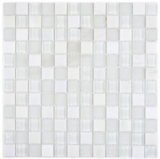 échantillon manuel carré Crystal/pierre mix super white carreau de mosaïque mur carrelage cuisine salle de bain MOS72-0001_m