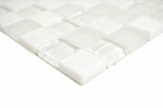 échantillon manuel carré Crystal/pierre mix super white carreau de mosaïque mur carrelage cuisine salle de bain MOS72-0001_m