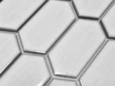 Carreau de mosaïque Céramique Hexagonal blanc brillant Cuisine Carreaux MOS11J-471_f