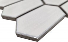 Carreau de mosaïque Céramique Hexagonal blanc brillant Cuisine Carreaux MOS11J-471_f