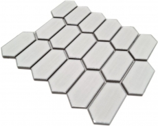 Motif manuel Carreau de mosaïque Céramique Hexagonal blanc brillant Cuisine Carrelage MOS11J-471_m
