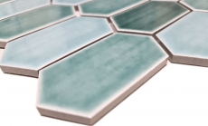 Carreau de mosaïque Céramique Hexagonal vert brillant cuisine mur salle de bain MOS11J-475_f