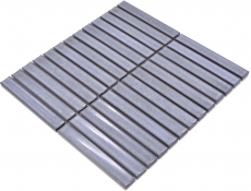 Bâtonnets Mosaïque Céramique gris moucheté brillant salle de bain mur MOS24-CS26