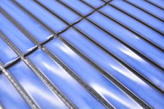 Mosaïque en bâtonnets Céramique bleu moucheté brillant Cuisine Carrelage MOS24-CS46