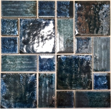 Carreau de mosaïque Céramique Vintage Retro bleu vert brillant Salle de bain Dos de cuisine MOS13-KAS4