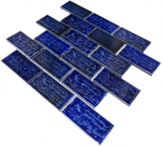 Carreau de mosaïque Céramique composite bleu brillant salle de bain cuisine mur MOS26-KAS6_f
