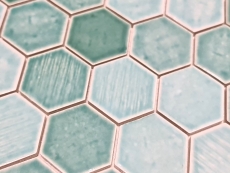 Carreau de mosaïque Céramique Hexagonal vert brillant Carreau de douche MOS11K-SAN5_f