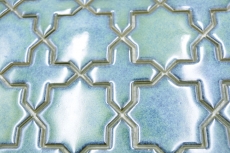 Étoile Carreau Mosaïque Céramique Vintage Retro vert brillant Fond de cuisine Salle de bain - MOS13-SXS10
