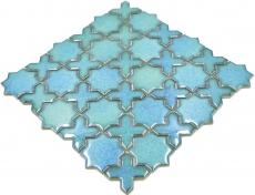 Étoile Carreau Mosaïque Céramique Vintage Retro vert brillant Fond de cuisine Salle de bain - MOS13-SXS10