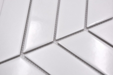 Échantillon manuel de carreaux de mosaïque Céramique Mosaïque à chevrons mix blanc brillant mat Miroir de carrelage salle de bain MOS24-CHEV11_m