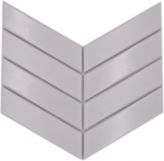 Échantillon manuel de carreaux de mosaïque Céramique Mosaïque à chevrons mix blanc brillant mat Miroir de carrelage salle de bain MOS24-CHEV11_m