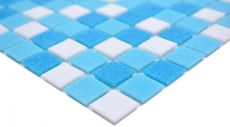 Mosaïque de verre Carreaux de mosaïque blanc bleu Mosaïque de piscine MOS210-323P