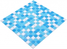 Mosaïque de verre Carreaux de mosaïque blanc bleu Mosaïque de piscine MOS210-323P