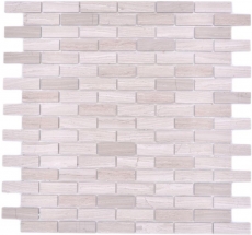 Carreau de mosaïque Mosaïque autocollante composite pierre naturelle blanc wood gris cuisine MOS200-4M72
