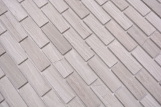 Carreau de mosaïque Mosaïque autocollante composite pierre naturelle blanc wood gris cuisine MOS200-4M72