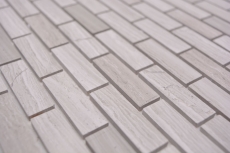 Carreau de mosaïque Mosaïque autocollante composite pierre naturelle blanc wood gris cuisine MOS200-4M72