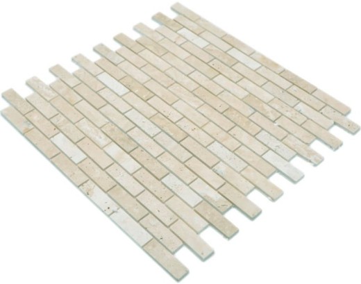 Carreau de mosaïque Mosaïque autocollante composite Pierre naturelle Travertine beige MOS200-4M92