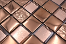 Mosaïque de verre Carreau de mosaïque electroplated bronze aspect cuivre cuisine mur MOS88-XCBR1