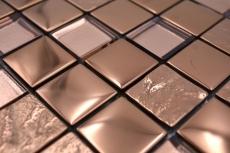Mosaïque de verre Carreau de mosaïque electroplated bronze aspect cuivre cuisine mur MOS88-XCBR1
