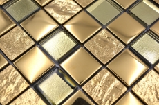 Mosaïque de verre Carreau de mosaïque electroplated or Fond de cuisine salle de bain MOS88-XCG03