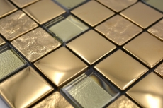 Mosaïque de verre Carreau de mosaïque electroplated or Fond de cuisine salle de bain MOS88-XCG03