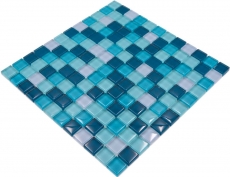 Mosaïque de verre Carreaux de mosaïque bleu pétrole cuisine salle de bain carrelage MOS88-XCE95