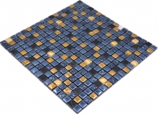 Mosaïque de verre Pierre naturelle Carreau de mosaïque noir anthracite or Salle de bains Cuisine Carreaux de protection contre les éclaboussures - MOS92-650