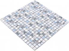 Mosaïque de verre Carreau de mosaïque Retro aspect bois gris pastel bleu clair Miroir de carrelage MOS78-W39