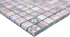 Mosaïque de verre Carreau de mosaïque Retro aspect bois cream marron clair Ornement MOS78-W79