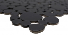 Mosaïque de galets Pebbles Gouttes de céramique Mosaïque de galets uni noir mat Carrelage cuisine salle de bain MOS12-0311