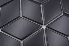 Carreau de mosaïque Céramique Mosaïque Combi 3D Cube uni noir mat Salle de bain Cuisine Mur MOS13-POV5_f
