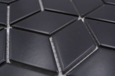 Carreau de mosaïque Céramique Mosaïque Combi 3D Cube uni noir mat Salle de bain Cuisine Mur MOS13-POV5_f