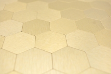 Carreaux de mosaïque Mosaïques autocollantes hexagonales métalliques or cuisine mur MOS200-4GHX_f