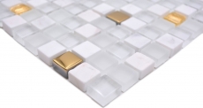 Carreau de mosaïque verre pierre naturelle mosaïque pierre EP mix blanc or carreaux MOS92-640_f