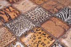 Carreaux de mosaïque Mosaïque de verre Forest brun clair Miroir de carrelage mural MOS78-W58_f