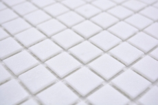 Échantillon manuel Carreau de mosaïque Mosaïque de verre Classic Uni verre uni blanc collé sur papier Mosaïque de piscine MOS200-A01_m