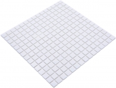 Échantillon manuel Carreau de mosaïque Mosaïque de verre Classic Uni verre uni blanc collé sur papier Mosaïque de piscine MOS200-A01_m