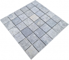 Motif manuel Carreau de mosaïque Marbre Mosaïque THUMBNAIL light grey Cuisine Mur Salle de bain Bac à douche MOS40-T48LG_m