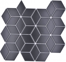 Motif manuel Carreau de mosaïque Céramique Combi 3D Cube uni noir mat Salle de bains Cuisine Mur MOS13-POV5_m